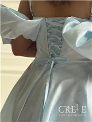 پیراهن آستین پفی پشت بندی 