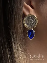 گوشواره سکه و نگین اشکی