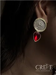 گوشواره سکه و نگین اشکی