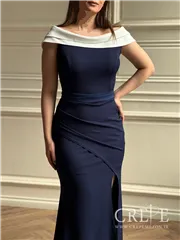 ماکسی یقه قایقی کمربندی