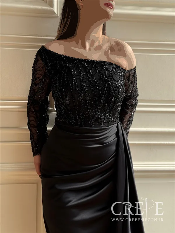 ماکسی آستین سنگدوزی رزا