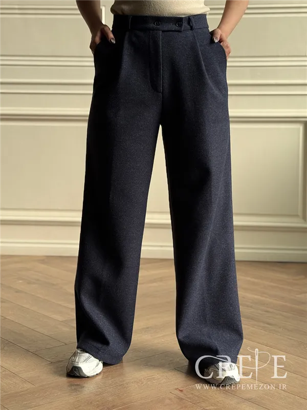 شلوار بگ پیله دار فوتر کمربند دار قد 110