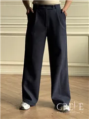 شلوار بگ پیله دار فوتر کمربند دار قد 110