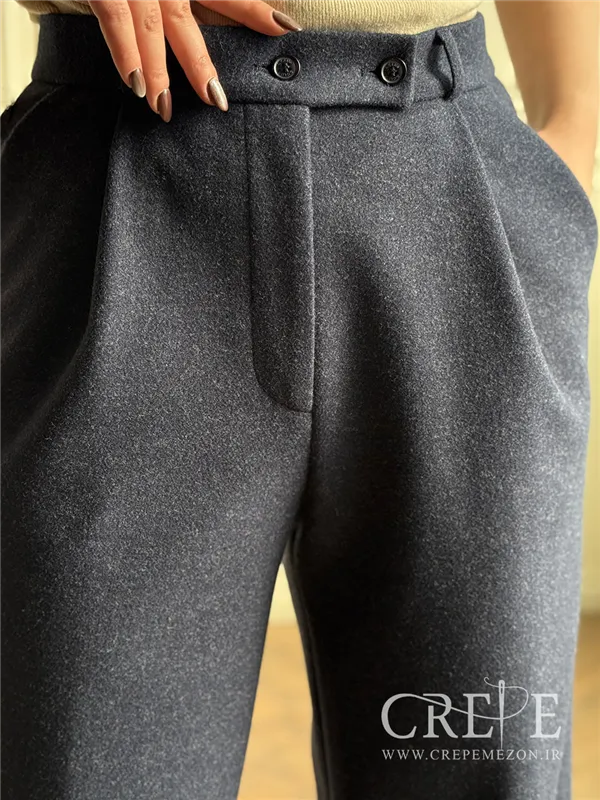 شلوار بگ پیله دار فوتر کمربند دار قد 110