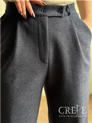 شلوار بگ پیله دار فوتر کمربند دار قد 110