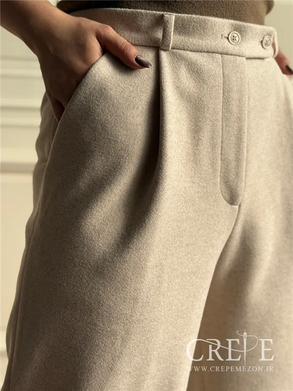 شلوار بگ پیله دار فوتر کمربند دار قد 110
