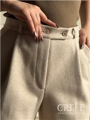 شلوار بگ پیله دار فوتر کمربند دار قد 110