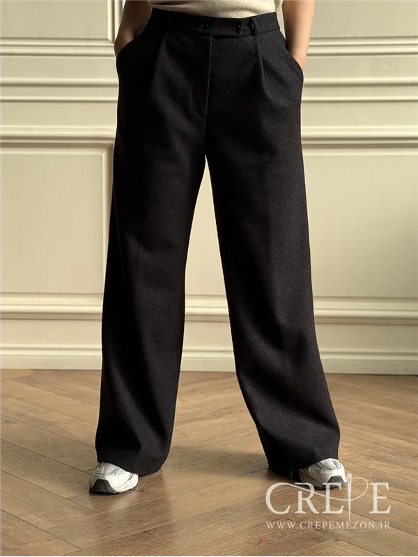 شلوار بگ پیله دار فوتر کمربند دار قد 110