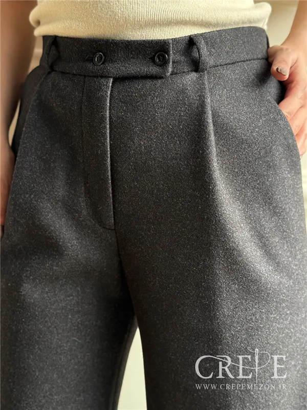 شلوار بگ پیله دار فوتر کمربند دار قد 110
