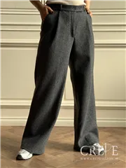 شلوار بگ پیله دار فوتر کمربند دار قد 110