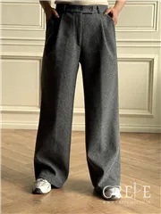 شلوار بگ پیله دار فوتر کمربند دار قد 110