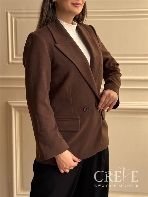 کت یقه بلیزری آستین پاکتی