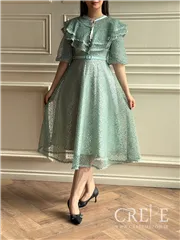 پیراهن تمام دانتل کمربنددار