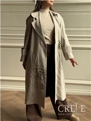 بارانی کتان چهارخانه گوزن