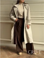 بارانی کتان چهارخانه گوزن