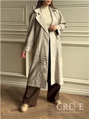 بارانی کتان چهارخانه گوزن