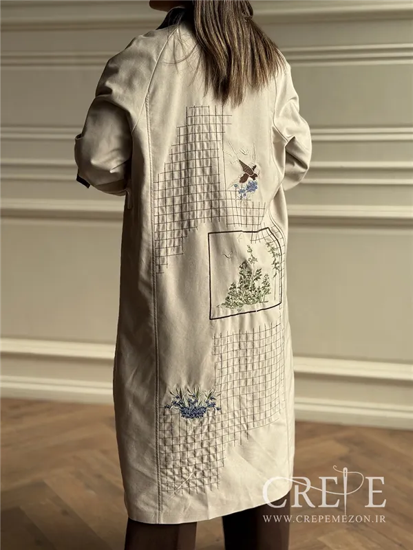 بارانی کتان چهارخانه گوزن