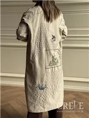 بارانی کتان چهارخانه گوزن