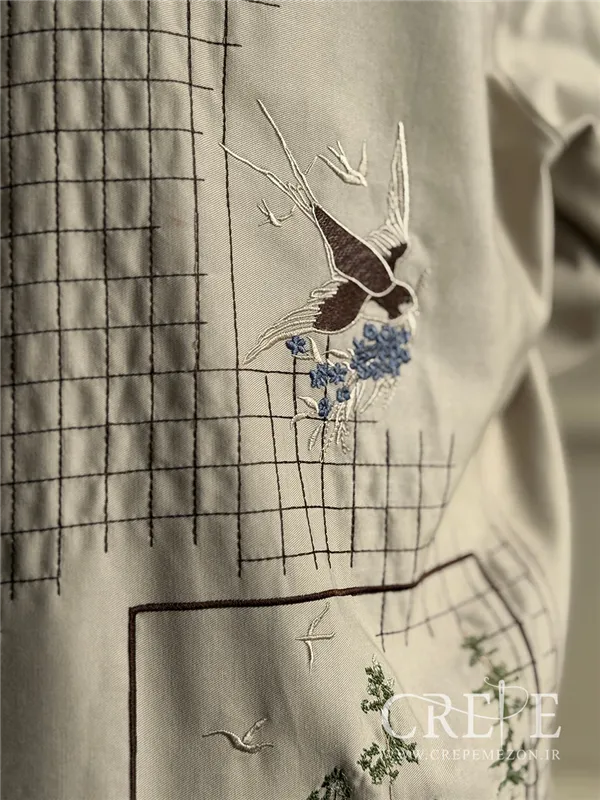 بارانی کتان چهارخانه گوزن