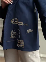 کت کتان گلدوزی طلایی