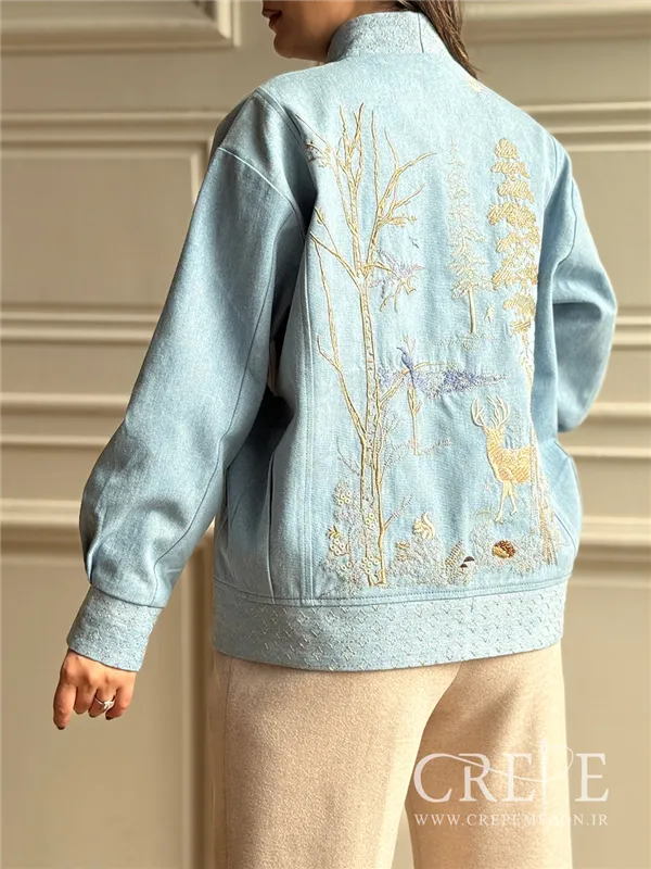 بامبر جین گلدوزی آهو