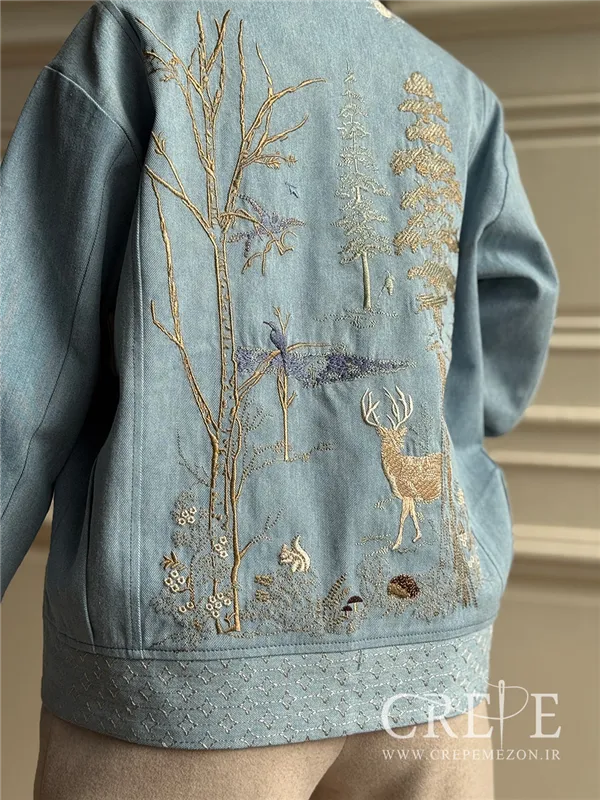 بامبر جین گلدوزی آهو