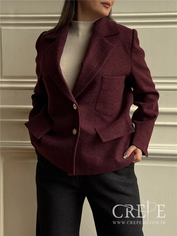 کت جیب دار کوک دوزی