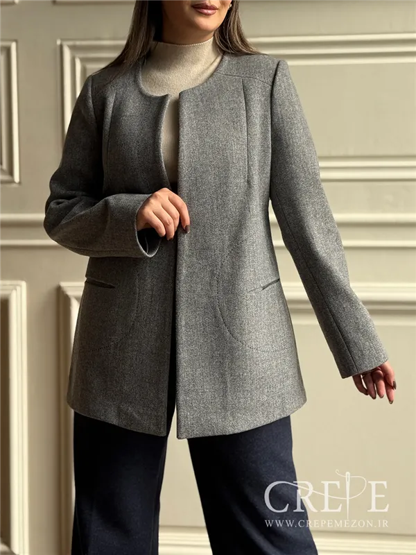 کت فوتر یقه گرد شلال دوزی