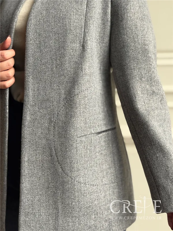 کت فوتر یقه گرد شلال دوزی