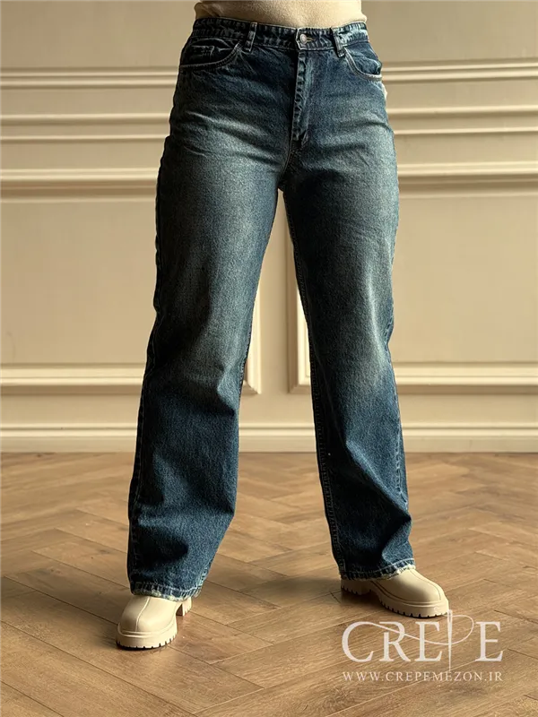 جین نیم بگ سایز بزرگ کمر کش قد 107