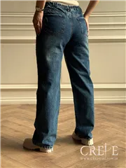 جین نیم بگ سایز بزرگ کمر کش قد 107