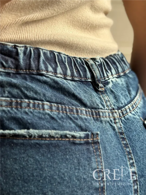 جین نیم بگ سایز بزرگ کمر کش قد 107