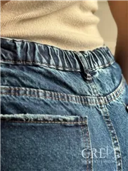 جین نیم بگ سایز بزرگ کمر کش قد 107