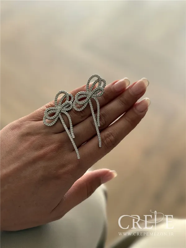 گوشواره جواهری پاپیون