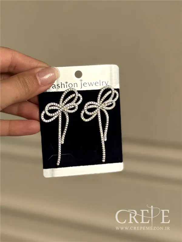 گوشواره جواهری پاپیون