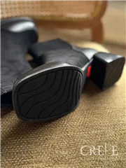 نیم بوت مخمل چرم پاشنه 5/5 سانت