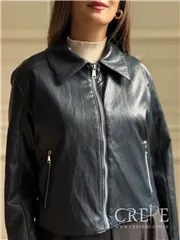 کت چرم جلو زیپ