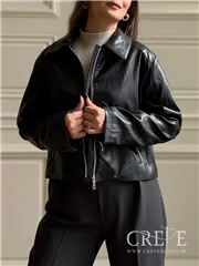 کت چرم جلو زیپ