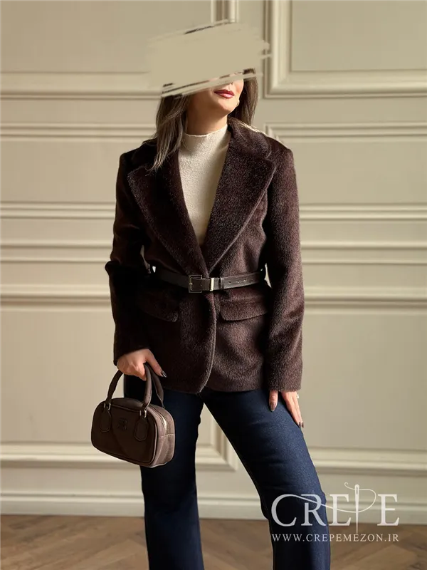 کت پوست سموری کمربندار