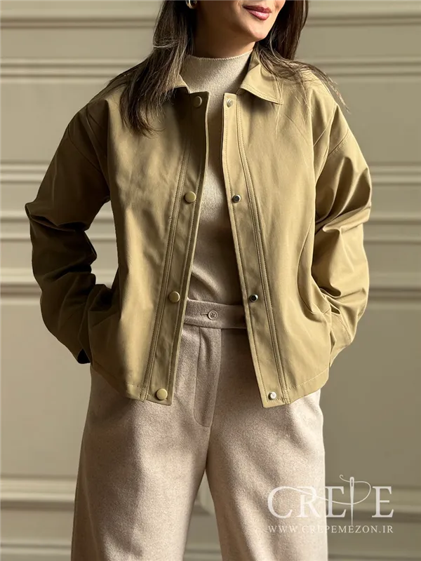 بارانی کوتاه جلو دکمه