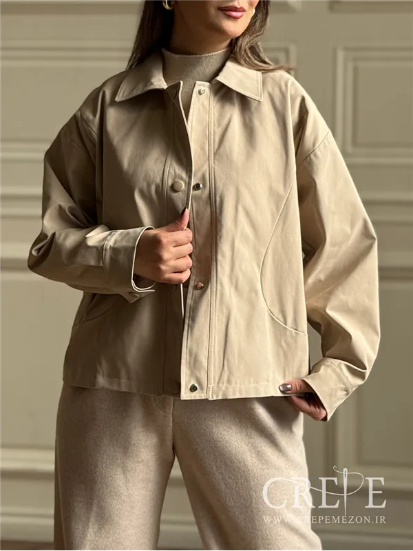 بارانی کوتاه جلو دکمه