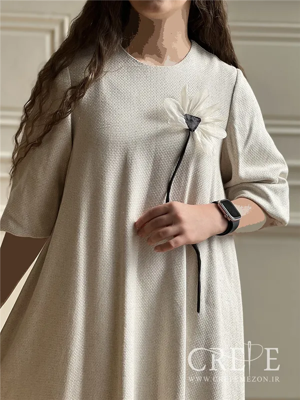 پیراهن لینن حصیری 