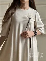 پیراهن لینن حصیری 