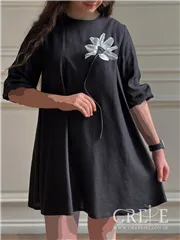 پیراهن لینن حصیری 