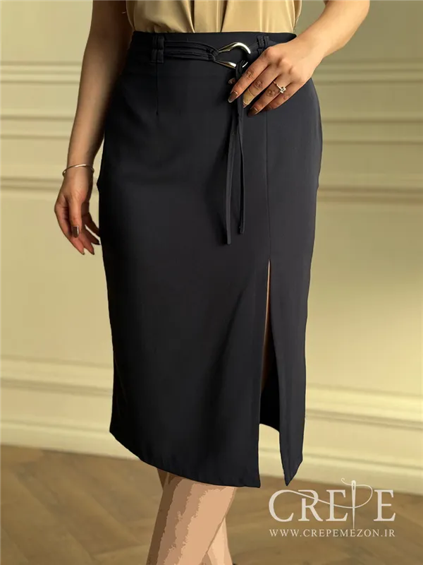 دامن سگک بندی چاکدار قد 74 