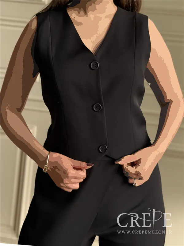 ژیله شلوار جلو دکمه برش دار