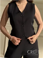 ژیله شلوار جلو دکمه برش دار