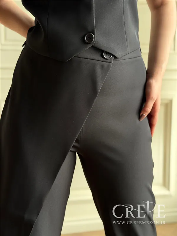 ژیله شلوار جلو دکمه برش دار