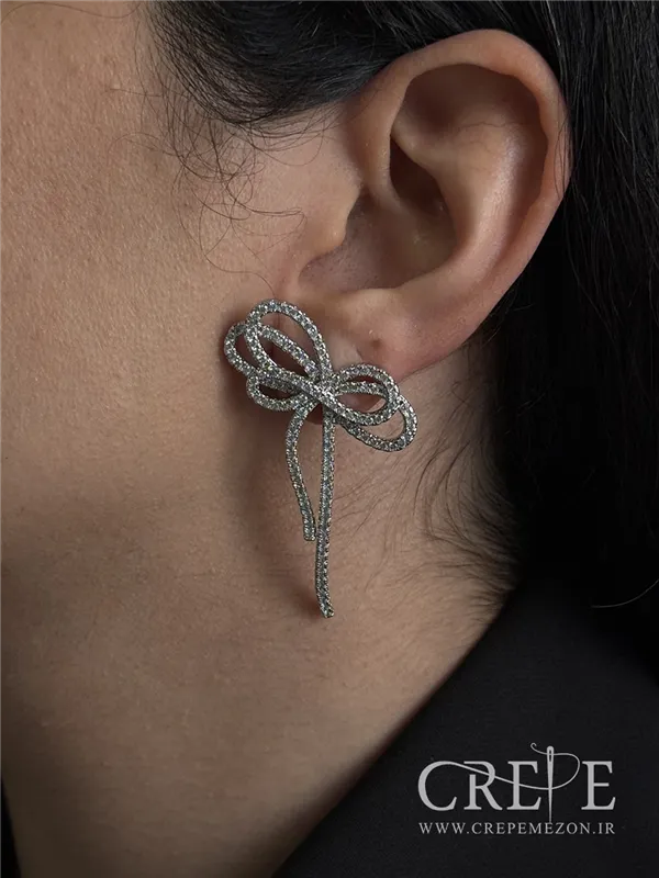 گوشواره جواهری پاپیون