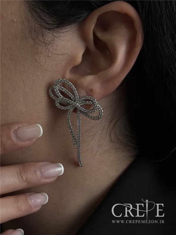 گوشواره جواهری پاپیون